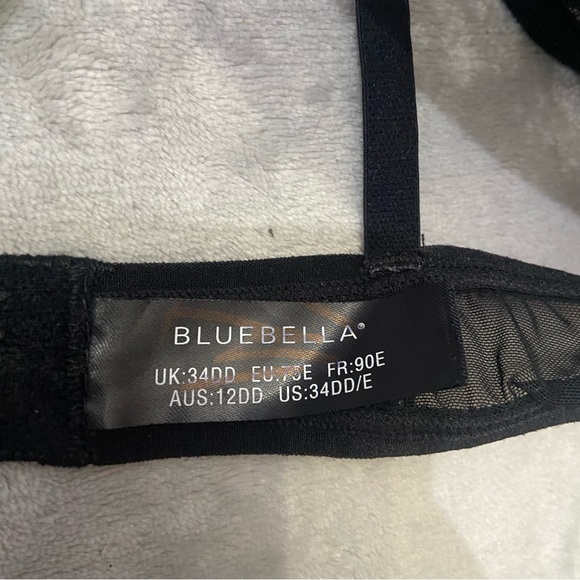 New! Bluebella Black Unlined Sheer Lace Chain Underwired Bra 10522 - Picture 6 of 8